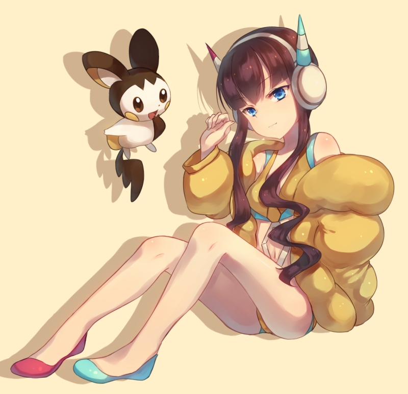 elesa and emolga (pokemon and 1 more) drawn by moe_(hamhamham)