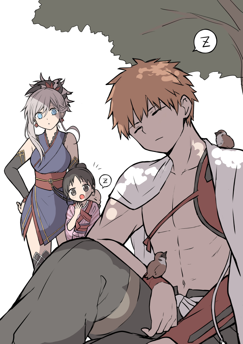 emiya shirou, miyamoto musashi, senji muramasa, onui, and tasuke (fate and 1 more) drawn by yoyo_9ea