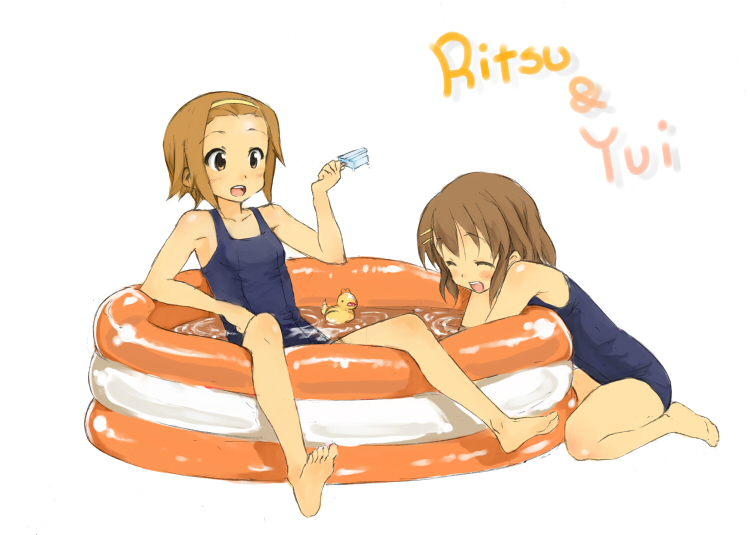 hirasawa yui and tainaka ritsu (k-on!) drawn by hamao