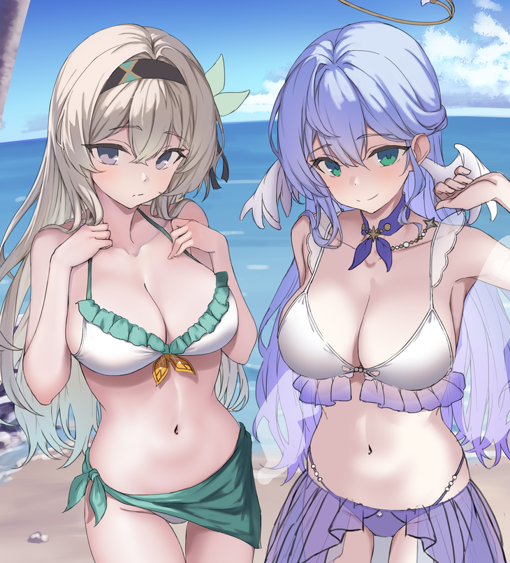 firefly and robin (honkai and 1 more) drawn by ryuudog