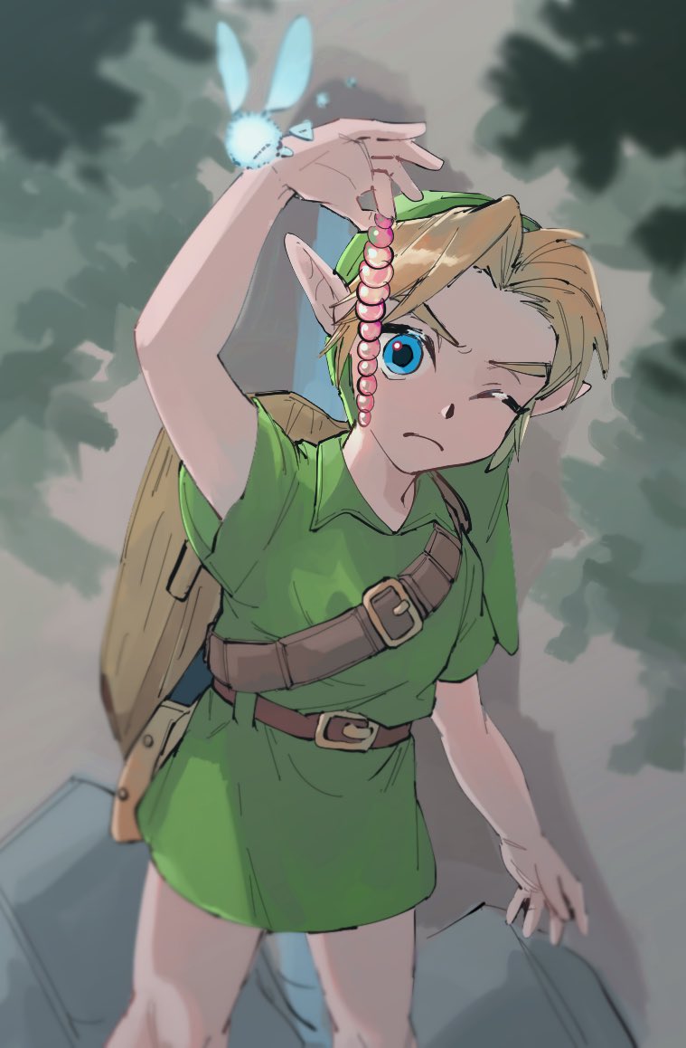 link, young link, and navi (the legend of zelda and 1 more) drawn by yamori_(yamoooon21)