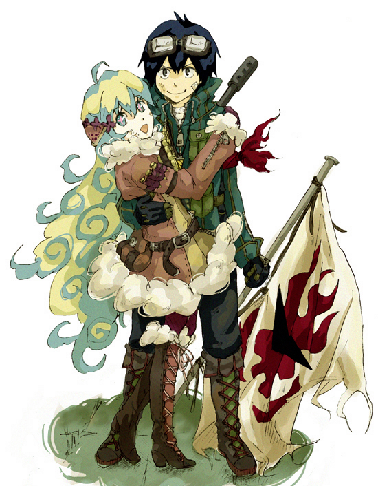 nia teppelin and simon (tengen toppa gurren lagann) drawn by yoshi_92