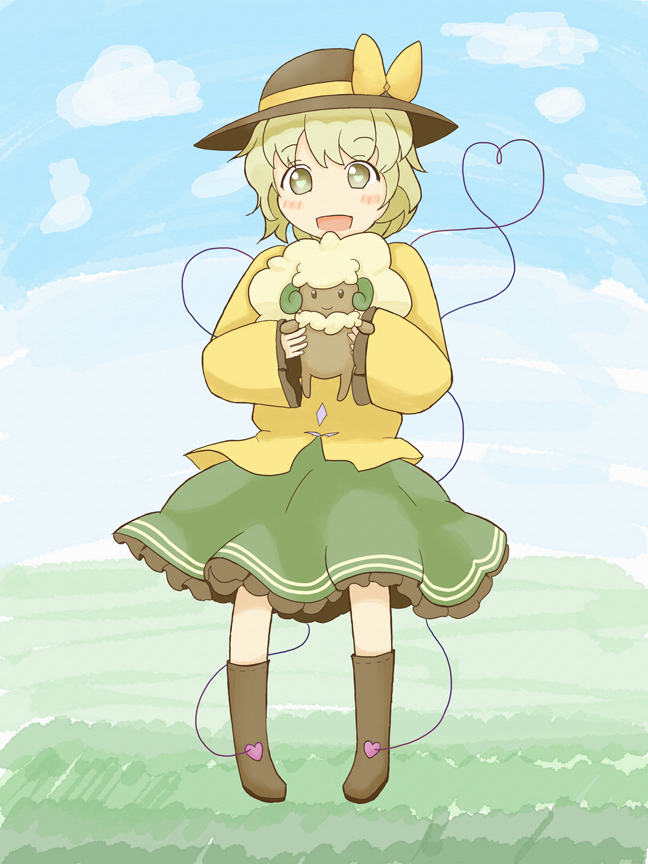 komeiji koishi and whimsicott (touhou and 1 more) drawn by yuishiro_(lifeaether)