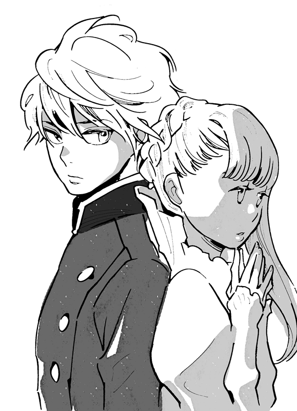slaine troyard and asseylum vers allusia (aldnoah.zero) drawn by shimura_takako