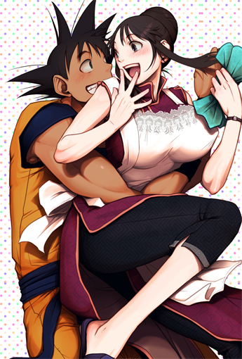 son goku and chi-chi (dragon ball and 1 more) drawn by harumaki