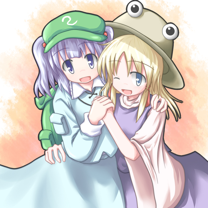moriya suwako and kawashiro nitori (touhou) drawn by baerun