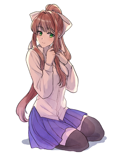 monika (doki doki literature club) drawn by sora_(efr)