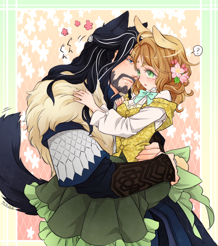 bilbo baggins and thorin oakenshield (tolkien's legendarium and 1 more) drawn by shinzui_(fantasysky7)