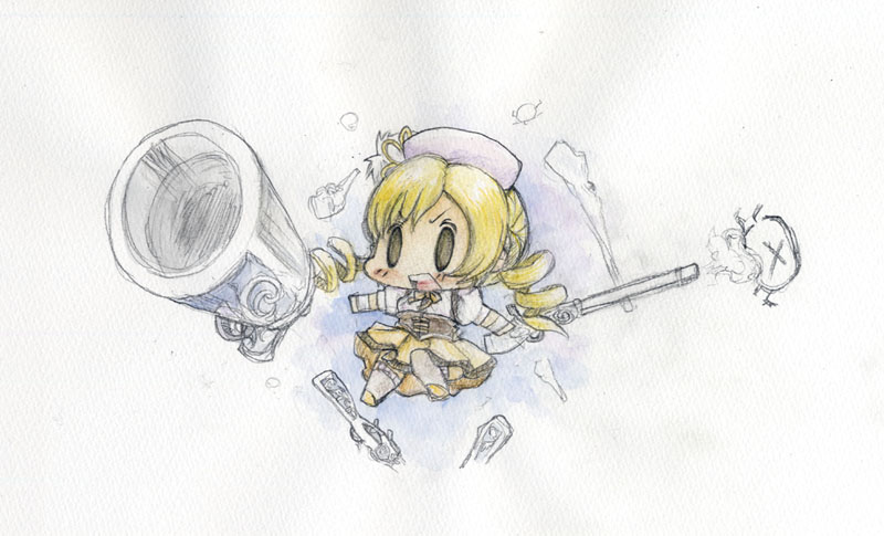 tomoe mami (mahou shoujo madoka magica) drawn by baku_taso