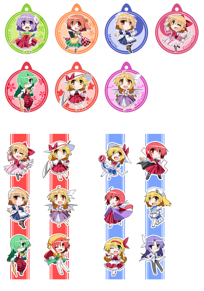 kazami yuuka, hieda no akyuu, motoori kosuzu, okazaki yumemi, kitashirakawa chiyuri, and 9 more (touhou) drawn by hemogurobin_a1c