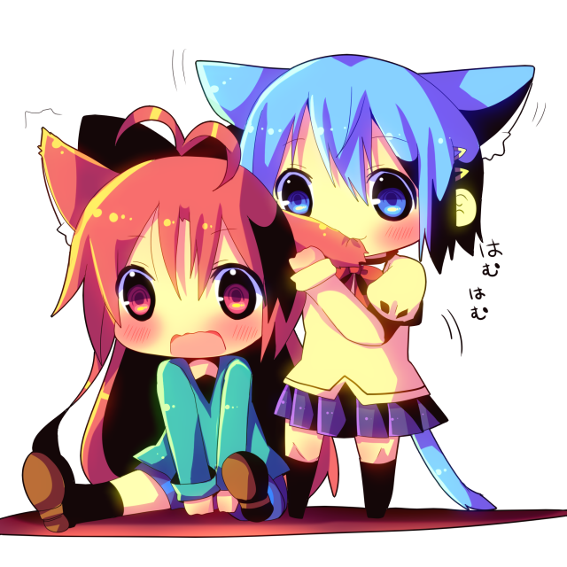 miki sayaka and sakura kyoko (mahou shoujo madoka magica) drawn by chocolat_(momoiro_piano)