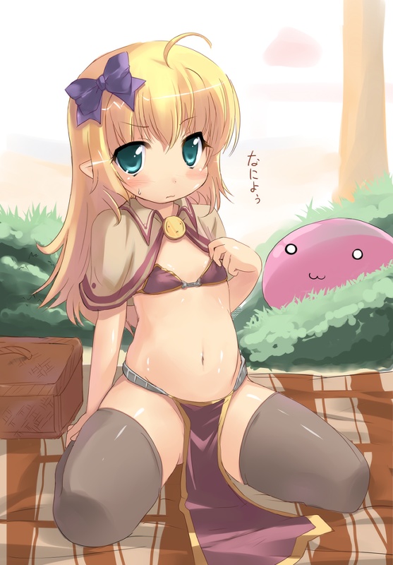 poring and mage (ragnarok online) drawn by fhara