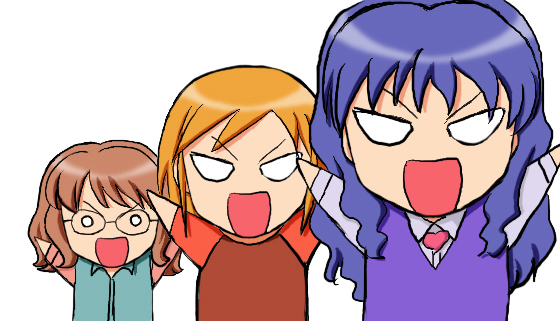 menori, luna, and sharla (azumanga daioh and 1 more)