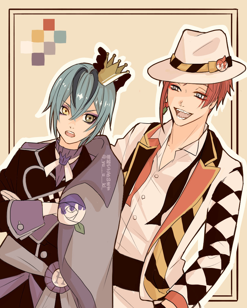 floyd leech and riddle rosehearts (twisted wonderland) drawn by yuuki_(yukko7474)