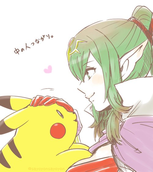 pikachu, tiki, and ootani ikue (pokemon and 3 more) drawn by sayoyonsayoyo