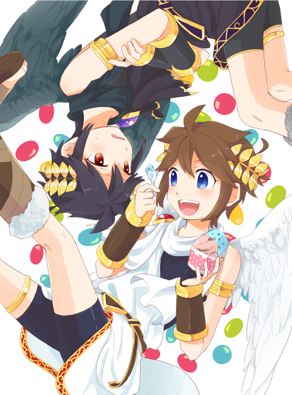 pit and dark pit (kid icarus and 1 more) drawn by niimura_(csnel)