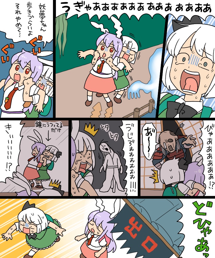 konpaku youmu and reisen udongein inaba (touhou) drawn by koyama_shigeru