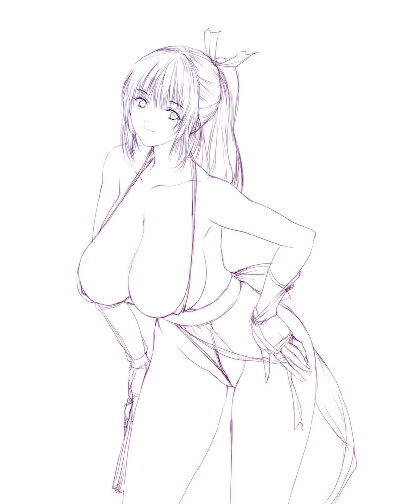 shiranui mai (the king of fighters and 1 more) drawn by q_azieru