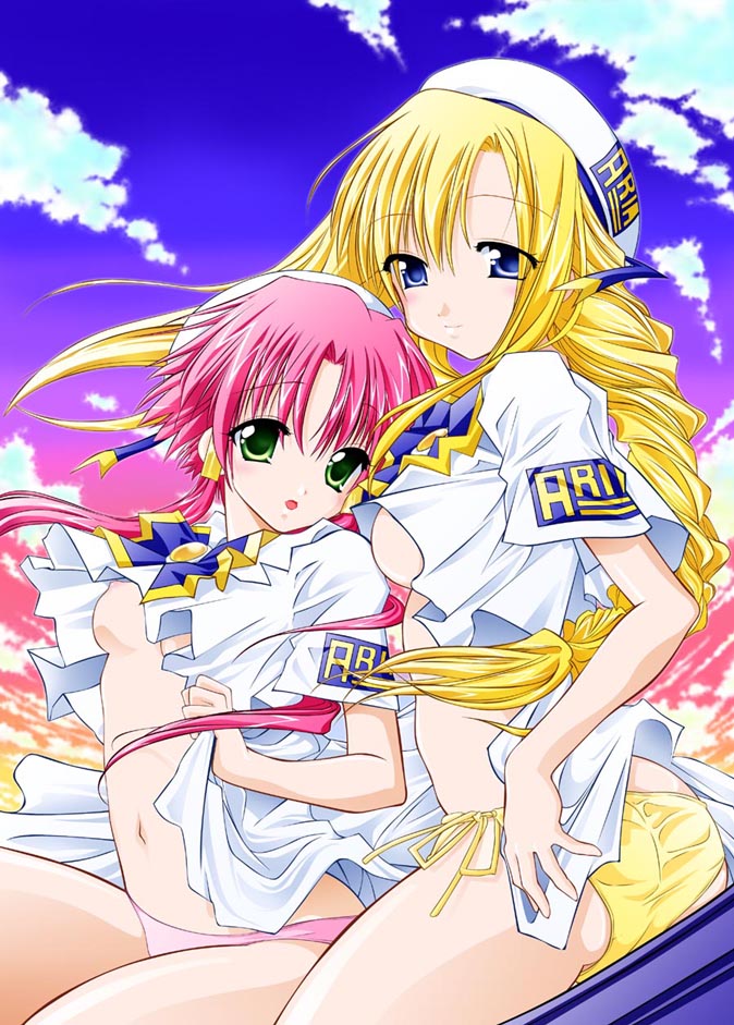 mizunashi akari and alicia florence (aria) drawn by ndemotte