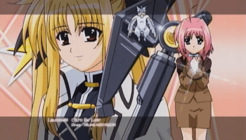fate testarossa, bardiche, caro ru lushe, kerykeion, and friedrich (lyrical nanoha and 1 more)
