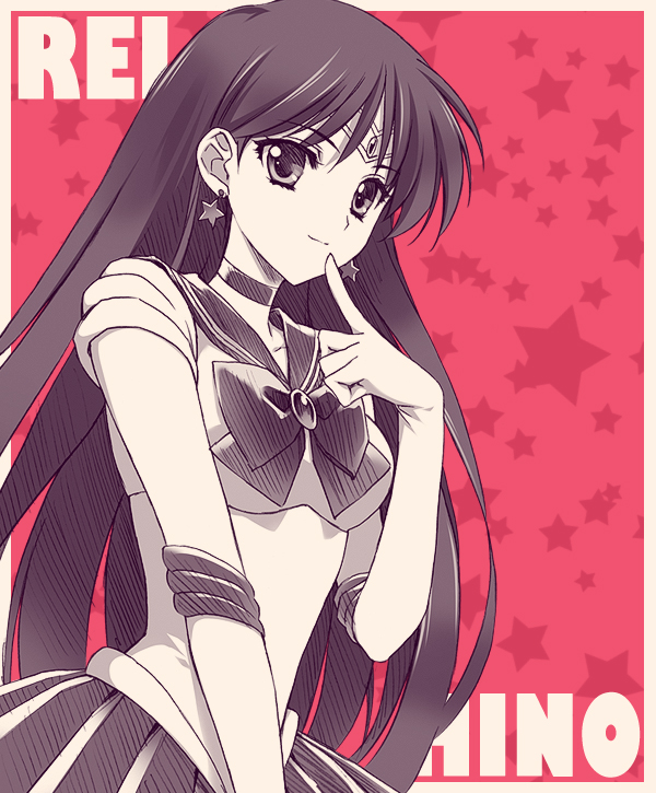 hino rei and sailor mars (bishoujo senshi sailor moon) drawn by carnelian