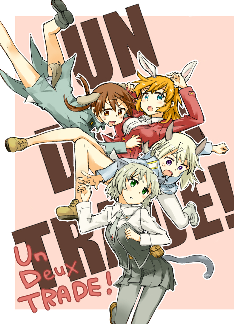 sanya v. litvyak, eila ilmatar juutilainen, gertrud barkhorn, and charlotte e. yeager (world witches series and 1 more) drawn by takahashi_(ichigo_no_katamari)