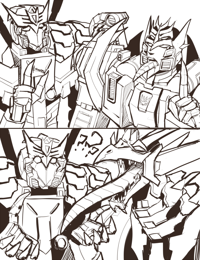 tarn and deathsaurus (transformers and 2 more) drawn by trunchbull