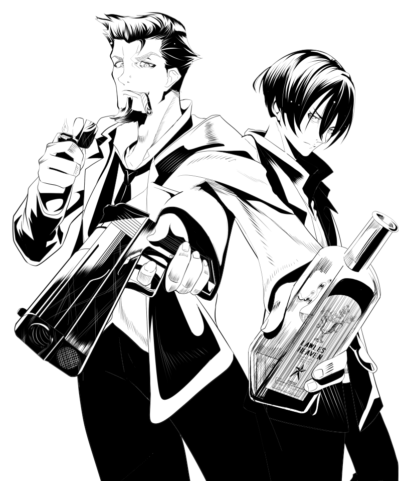 avilio bruno and nero vanetti (91 days) drawn by kairyuu_(drshellon)