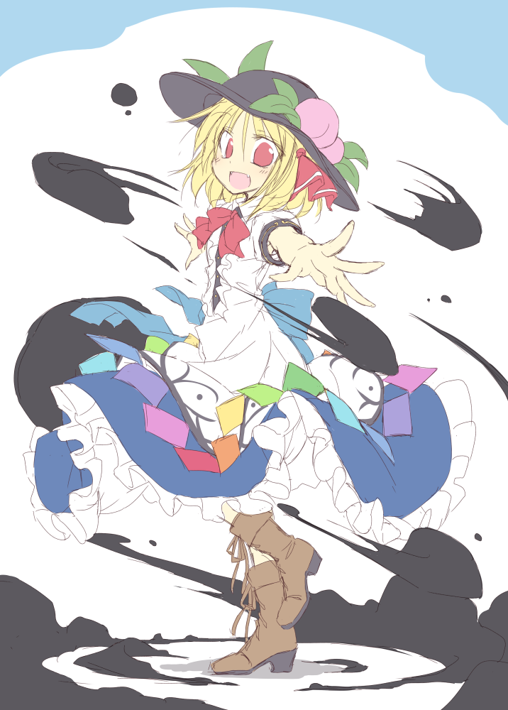 rumia and hinanawi tenshi (touhou) drawn by satou_kibi