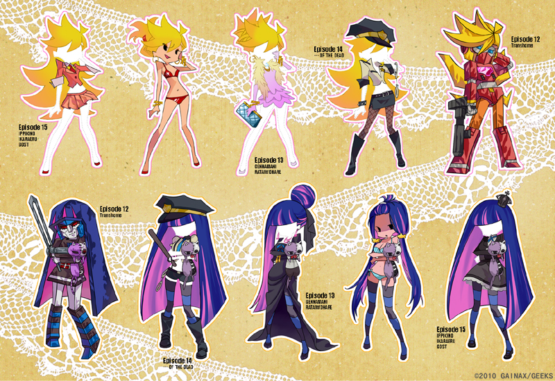 stocking, panty, and honekoneko (panty & stocking with garterbelt) drawn by shundou_kana