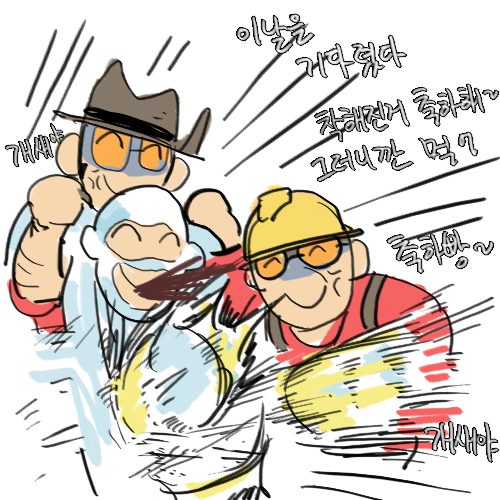 engineer, spy, sniper, red engineer, red sniper, and 1 more (team fortress 2) drawn by 22_(tak_ja)