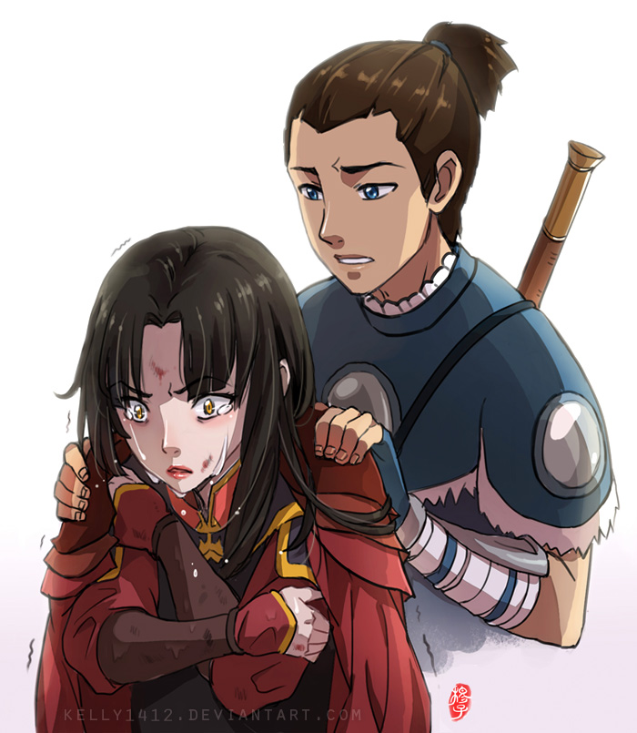 azula and sokka (avatar legends and 1 more) drawn by kellylee