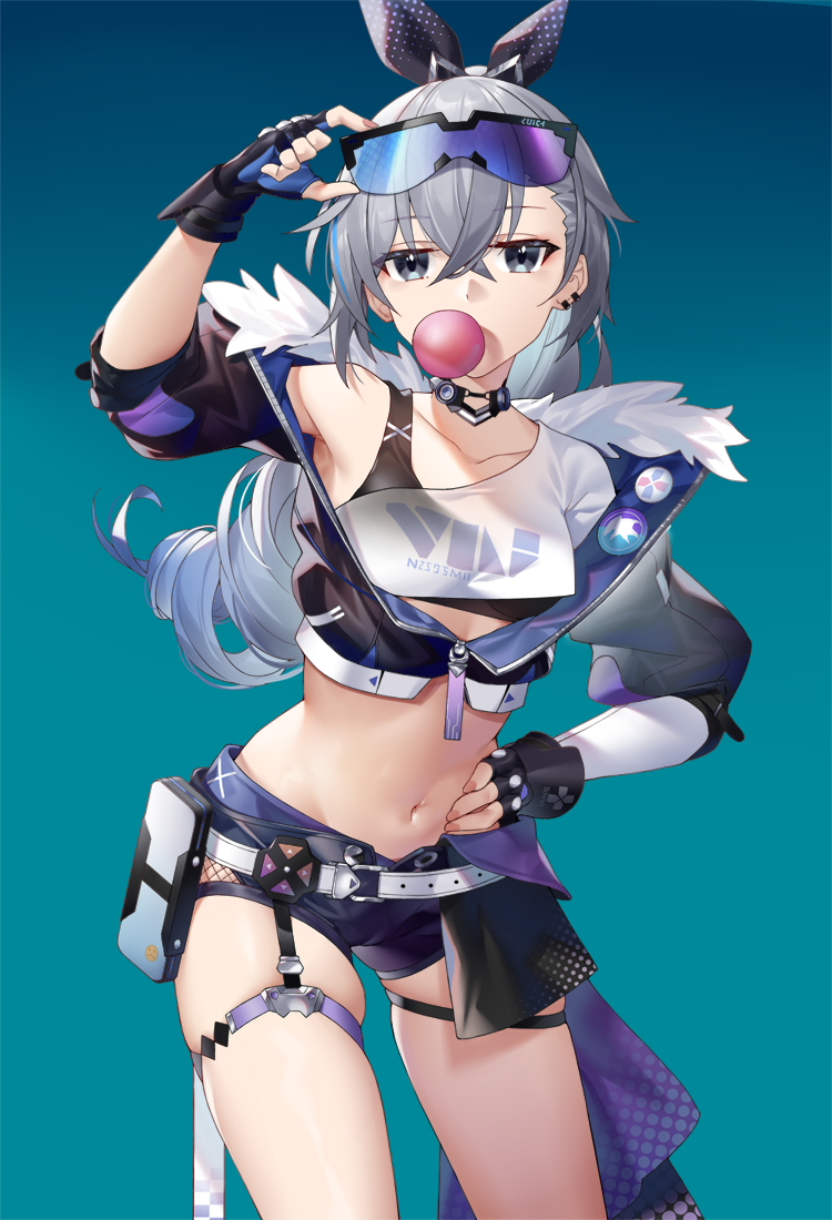 silver wolf (honkai and 1 more) drawn by ginklaga
