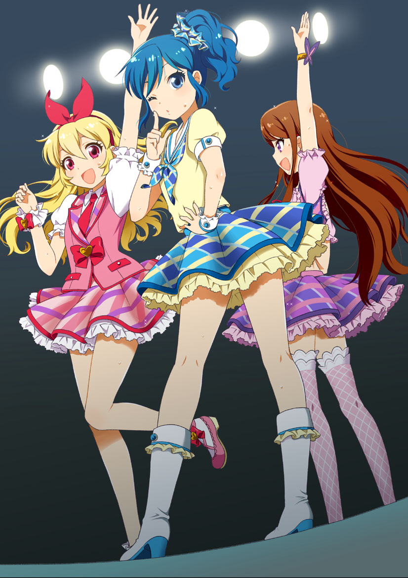 hoshimiya ichigo, kiriya aoi, and shibuki ran (aikatsu!) drawn by mattaku_mousuke