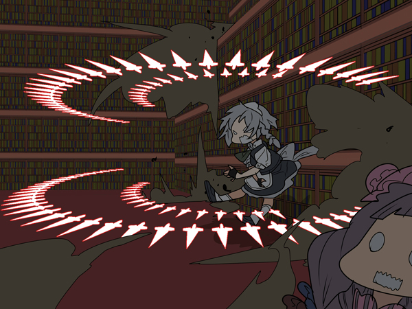 izayoi sakuya and patchouli knowledge (touhou) drawn by mogumogu_fuyoudo