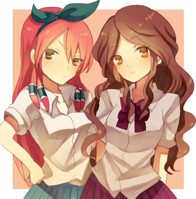 raimon natsumi and seto midori (inazuma eleven and 1 more) drawn by kurodeko
