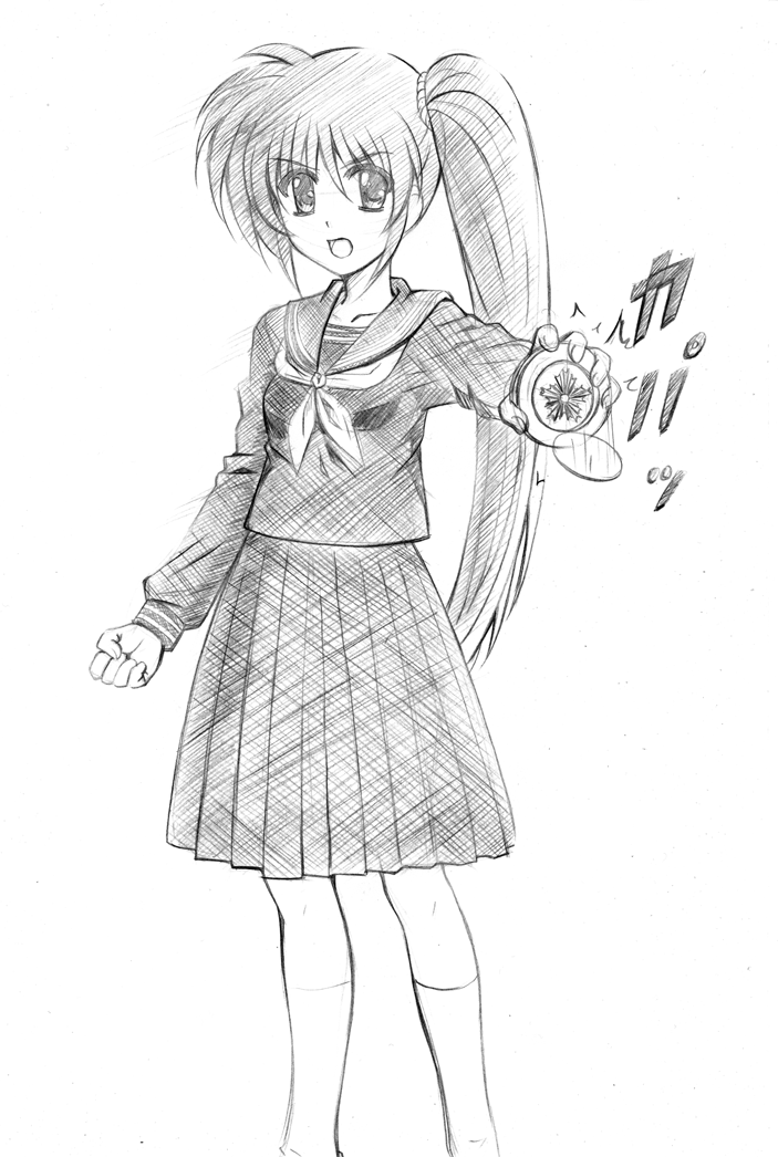 takamachi nanoha (lyrical nanoha and 1 more) drawn by nigemakuri