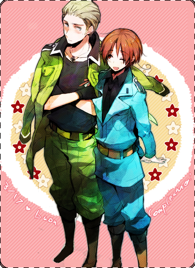 northern italy and germany (axis powers hetalia) drawn by rusuko