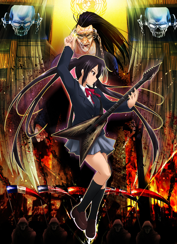 nakano azusa and vic rattlehead (k-on! and 2 more) drawn by kaiga
