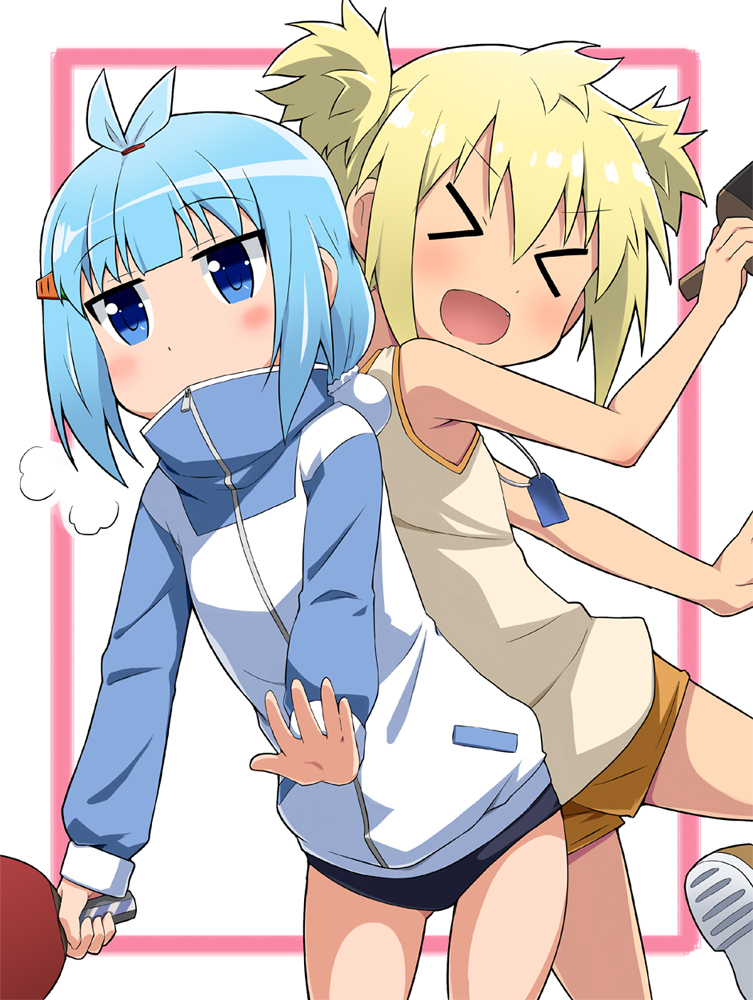 itsumo hokuto and tenka hanabi (shakunetsu no takkyuu musume) drawn by gotou_jin