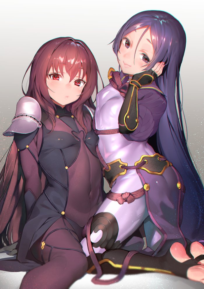 scathach and minamoto no raikou (fate and 1 more) drawn by jagayamatarawo