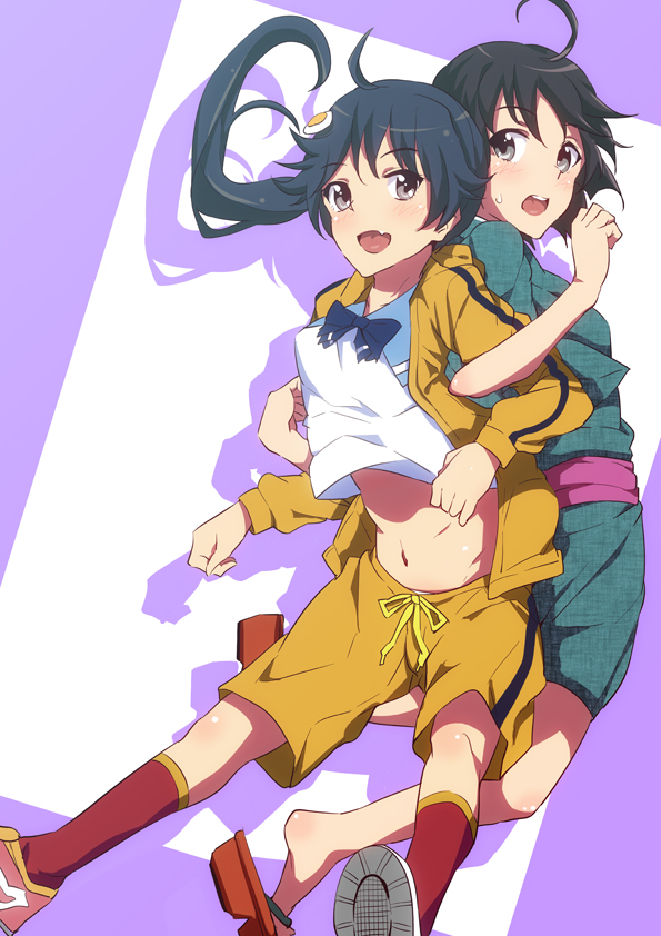 araragi karen and araragi tsukihi (monogatari and 2 more) drawn by ryouma_(galley)