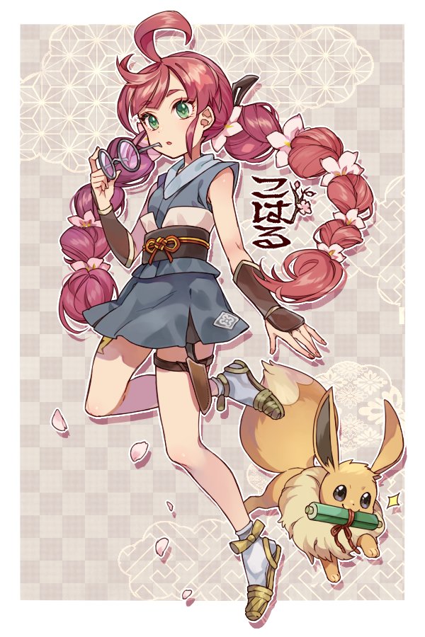 eevee and chloe (pokemon and 2 more) drawn by sasairebun