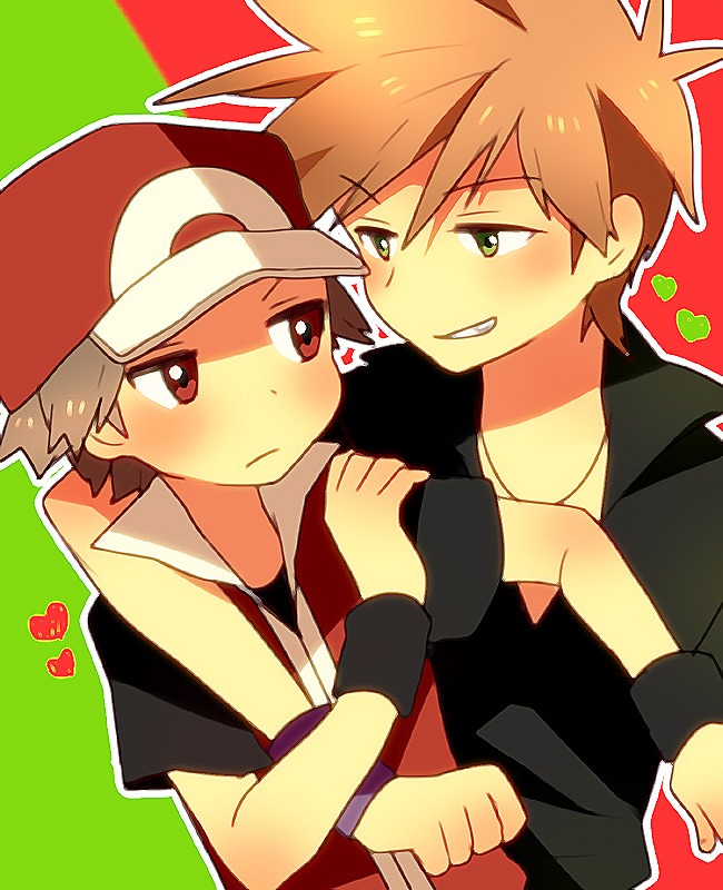 red and blue oak (pokemon and 1 more) drawn by pink_usagi