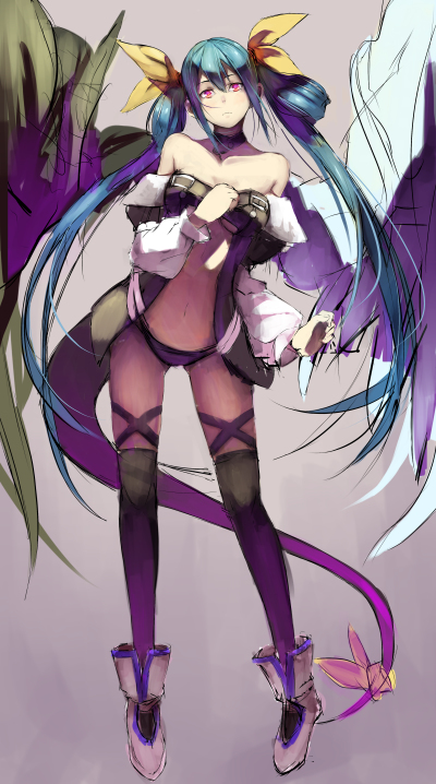 dizzy, necro, and undine (guilty gear) drawn by a.q.u.a