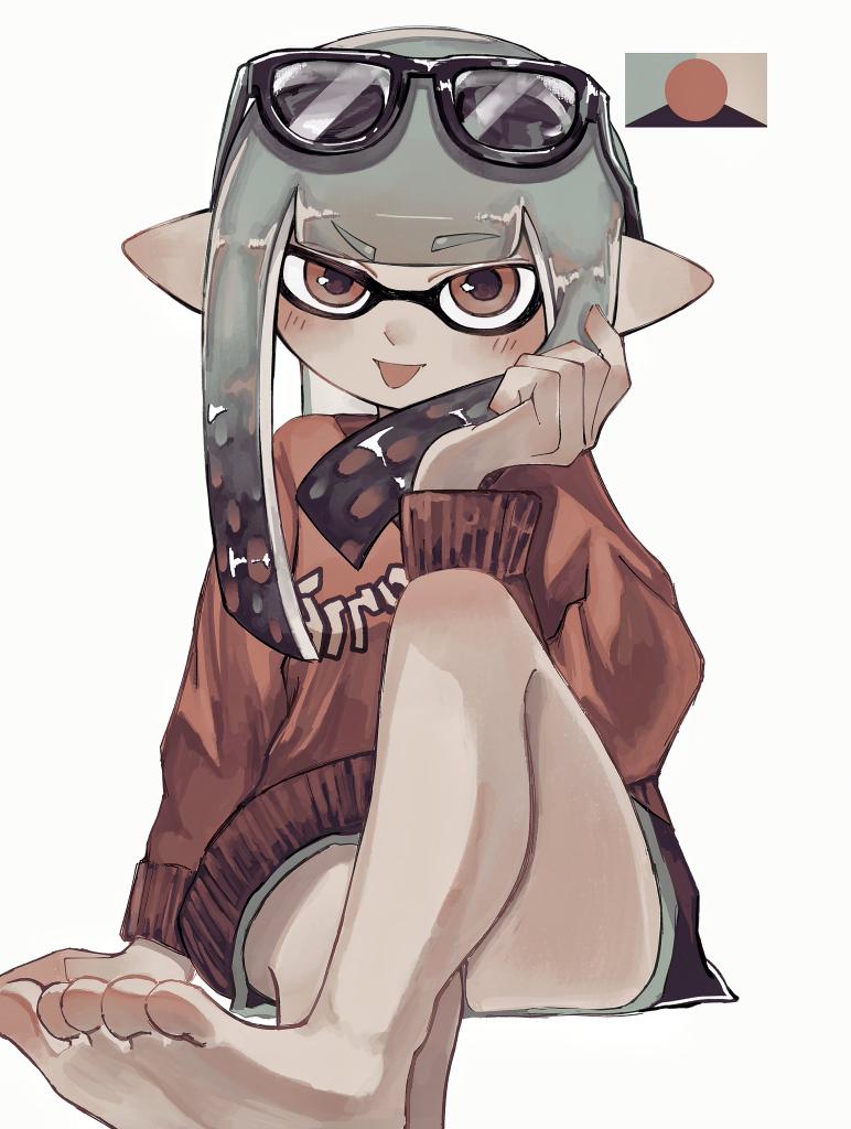 inkling player character and inkling girl (splatoon and 1 more) drawn by kodak_painter
