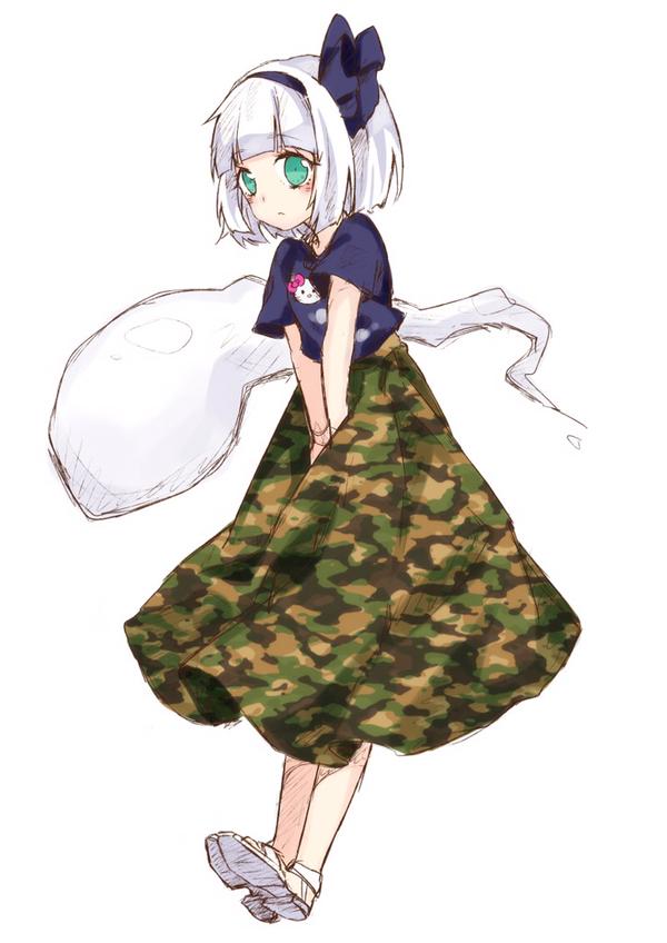 konpaku youmu and hello kitty (touhou and 2 more) drawn by kyouda_suzuka