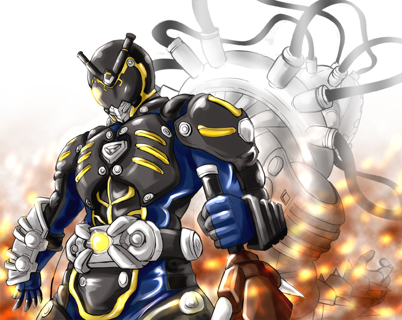 alternative zero and psyco-rogue (kamen rider and 1 more) drawn by marimo_(ankokumarimo)