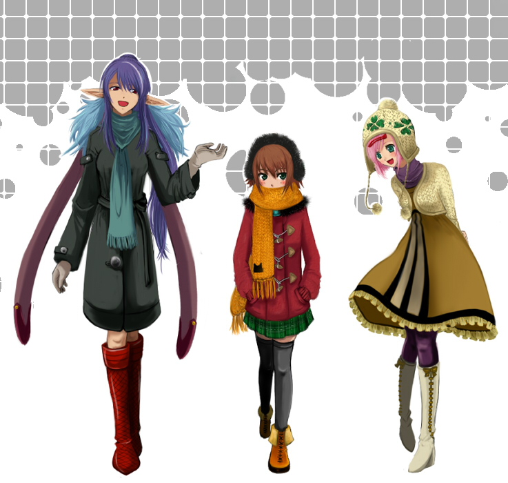 estellise sidos heurassein, rita mordio, and judith (tales of and 1 more) drawn by kiyou_sumomo