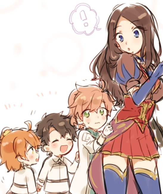 fujimaru ritsuka, leonardo da vinci, and romani archaman (fate and 1 more) drawn by kamio_an